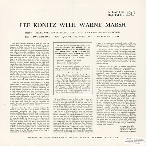Lee Konitz - With Wayne Marsh