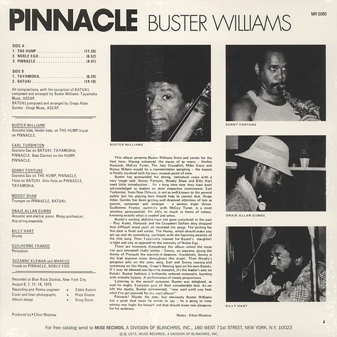 Buster Williams - Pinnacle - Vinyl LP - 1975 - US - Reissue | HHV