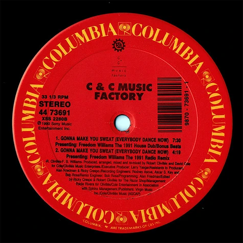 C + C Music Factory Presenting Freedom Williams - Gonna Make You Sweat (Everybody Dance Now) (1991 Remix)
