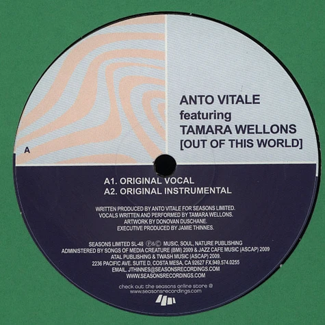 Anto Vitale - Out Of This World Feat.Tamara Wellons
