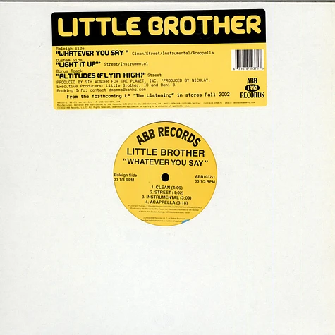 Little Brother - Whatever You Say / Light It Up