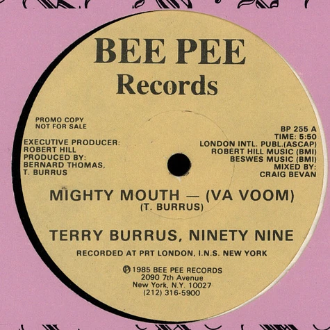 Terry Burrus, Ninety Nine - Mighty Mouth - (Va Voom)