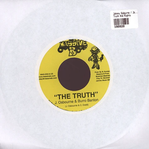 Johnny Osbourne / Johnny Osbourne & Burro Banton - Truth And Rights