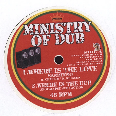 Apocalypse Dub Faction - Where is the Love feat. Sandeeno & Addis Youth / Jah Kingdom Come
