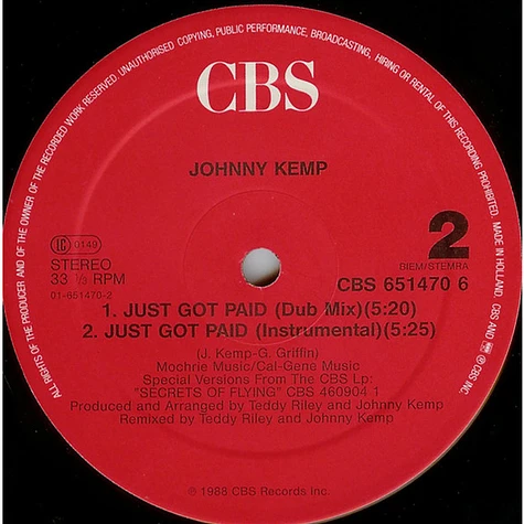 Johnny Kemp - Just Got Paid