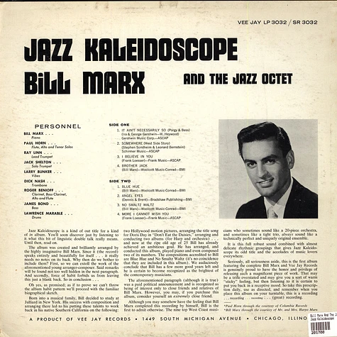 Bill Marx And The Jazz Octet - Jazz Kaleidoscope