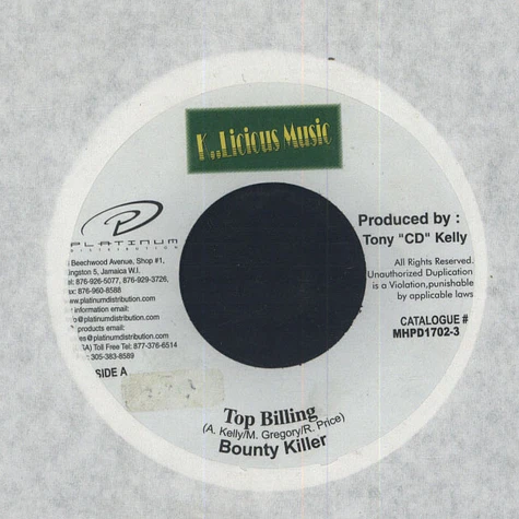 Bounty Killer - Top Billing