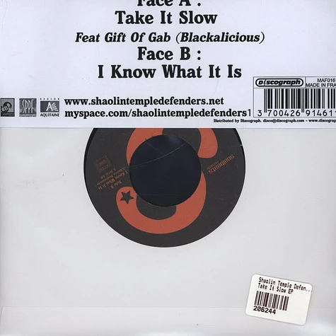 Shaolin Temple Defenders - Take It Slow Feat. Gift Of Gab of Blackalicious