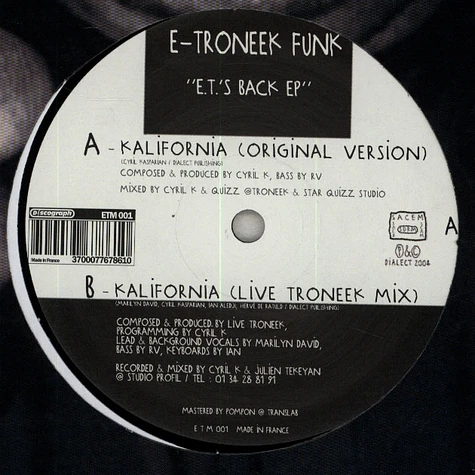 E-Troneek Funk - E.T.'s back EP