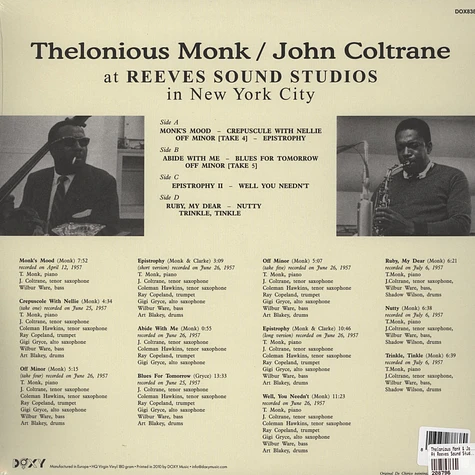 Thelonious Monk & John Coltrane - At Reeves Sound Studios In New York City