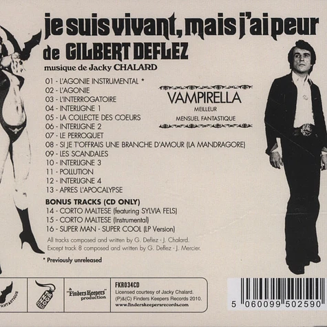 Jacky Chalard - Je Sus Vivant, Mais J' ai Peur De Gilbert Deflez