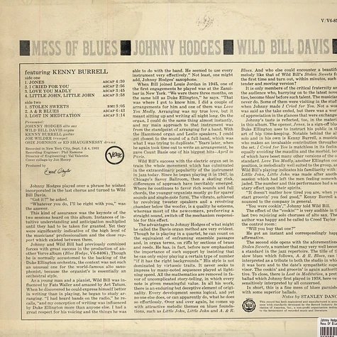 Johnny Hodges / Wild Bill Davis - Mess Of Blues