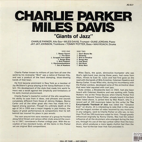 Charlie Parker / Miles Davis - Giants Of Jazz