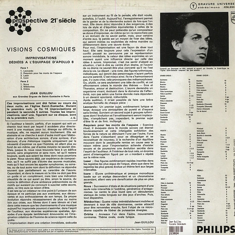 Jean Guillou - Visions Cosmiques - Improvisations Dédiées À L'équipage D'Apollo 8