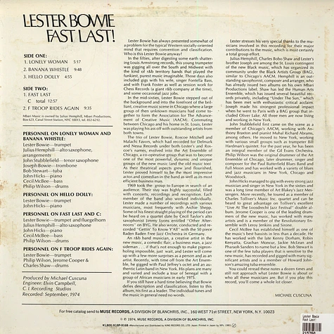 Lester Bowie - Fast Last!