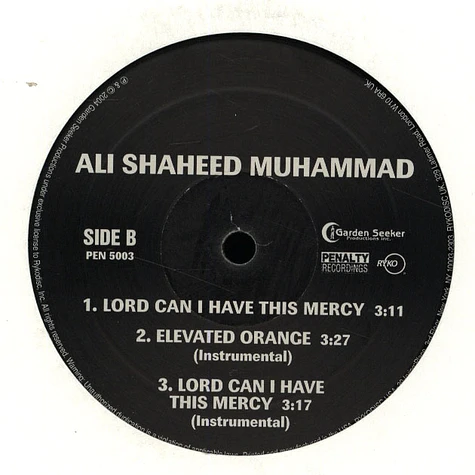 Ali Shaheed Muhammad - Elevated Orange / Lord Can I Have This Mercy