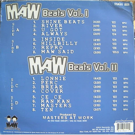 Masters At Work - Beats Vol. 1 & 2