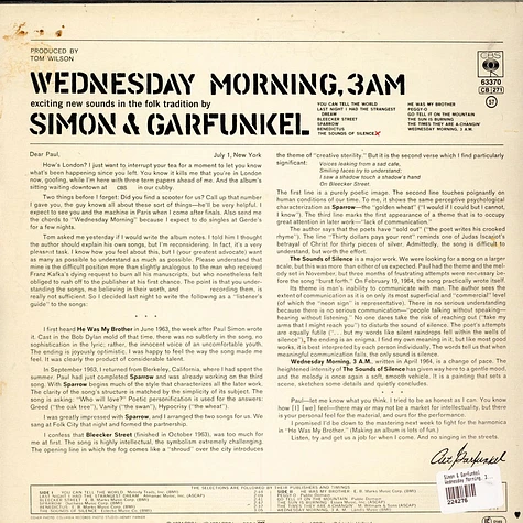 Simon & Garfunkel - Wednesday Morning, 3 A.M.