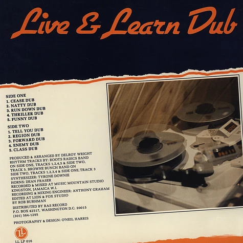 Roots Radics, Tyrone Downie & Dean Fraser - Live & Learn Dub