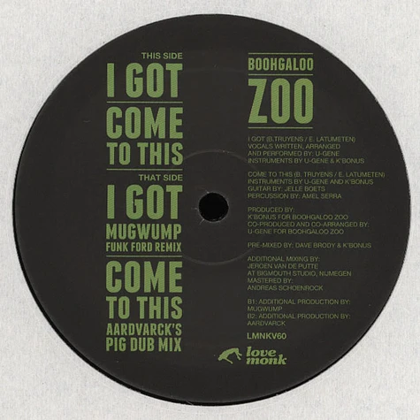 Boohgaloo Zoo - I Got Mugwump & Aardvarck Remixes