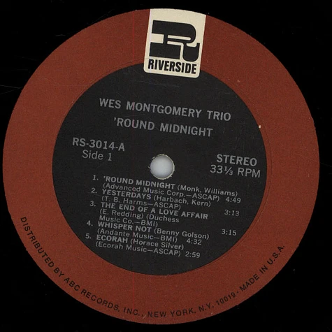 The Wes Montgomery Trio - 'Round Midnight