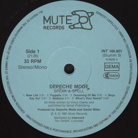 Depeche Mode - Speak & Spell