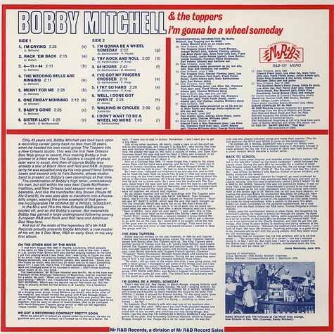 Bobby Mitchell & The Toppers - I'm Gonna Be A Wheel Someday