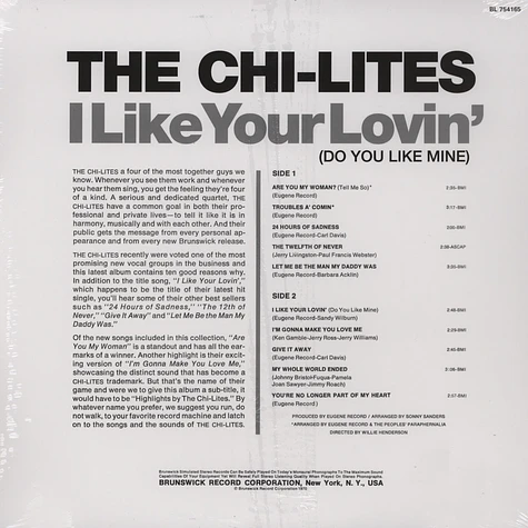 Chi-Lites - I Like Your Lovin' – Do You Like Mine?