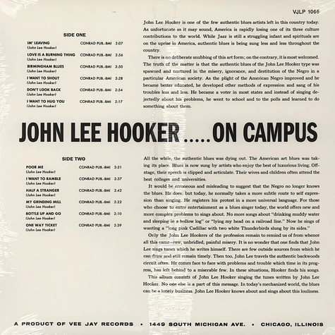 John Lee Hooker - On Campus