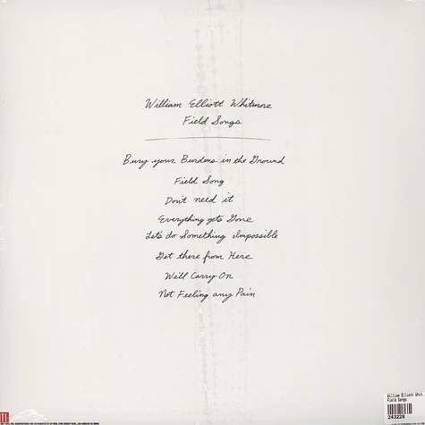William Elliott Whitmore - Field Songs