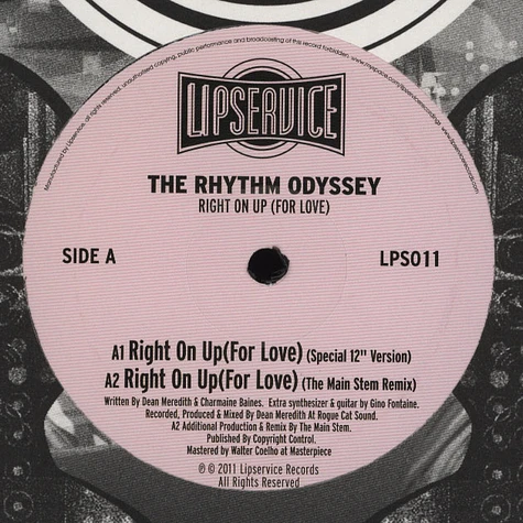 The Rhythm Odyssey - Right On Up (For Love)