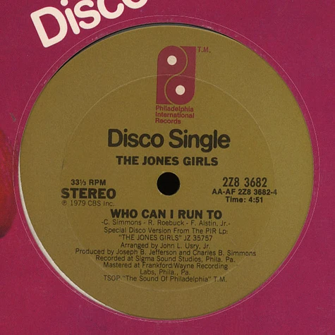 The Jones Girls - You Gonna Make Me Love Somebody Else / Who Can I Run To