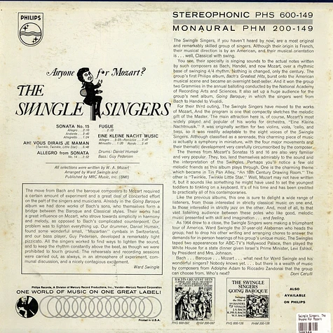 The Swingle Singers - Anyone For Mozart