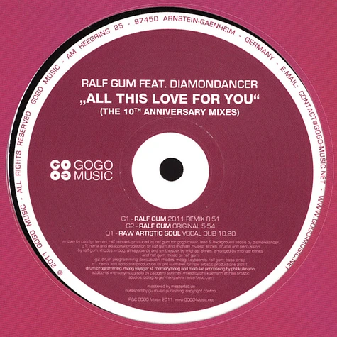 Ralph Gum - All This Love For You Mixes