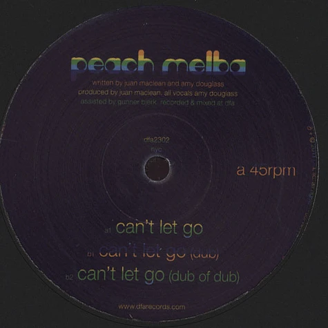 Peach Melba - Can’t Let Go