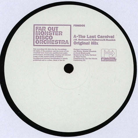Far Out Monster Disco Orchestra - The Last Carnival