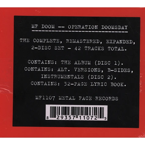 MF DOOM - Operation: Doomsday Deluxe Edition