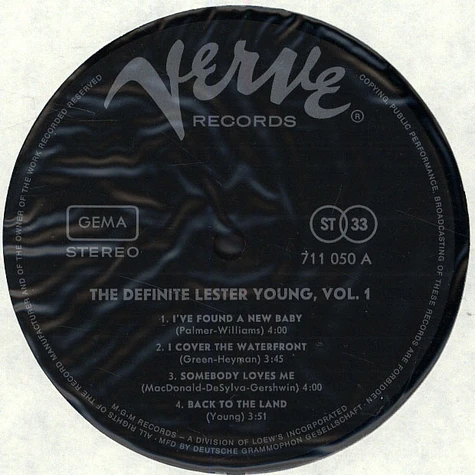 Lester Young - The Definite Lester Young Vol. 1