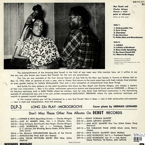 The Bud Powell Trio - Jazz At Massey Hall Vol.2
