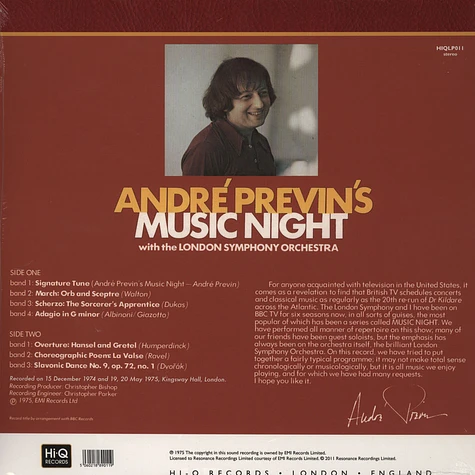 Andre Previn / London Symphony Orchestra - Andre Previn's Music Night