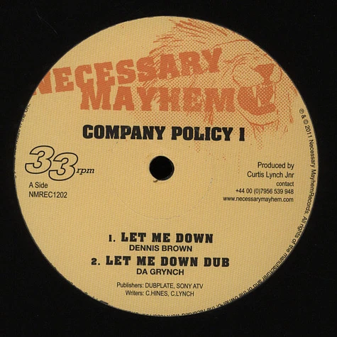 Dennis Brown / Brinsley Forde - Company Policy Ep