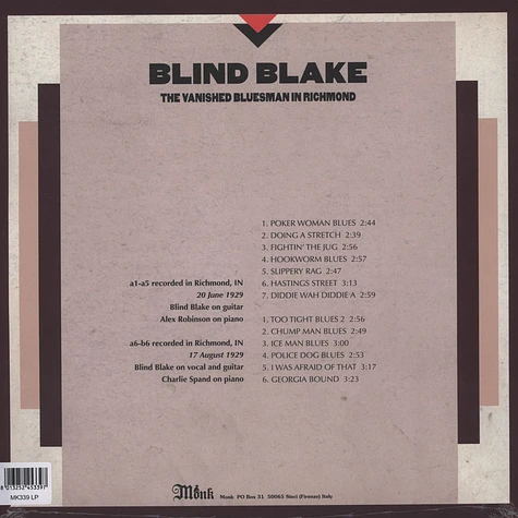 Blind Blake - The Vanished Bluesman In Richmond