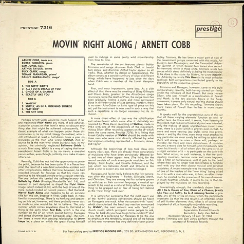 Arnett Cobb - Movin' Right Along
