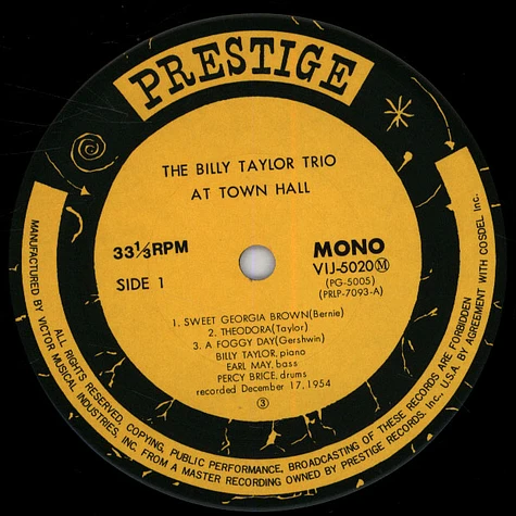 The Billy Taylor Trio - The Billy Taylor Trio At Town Hall