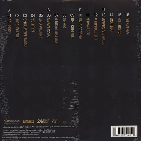 Apollo Brown & O.C. - Trophies Black Vinyl Edition