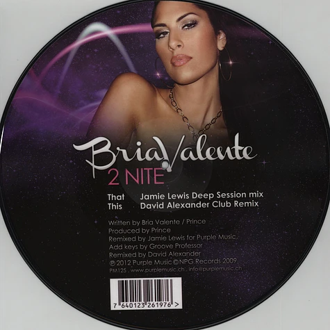Bria Valente - 2 Nite Picture Disc
