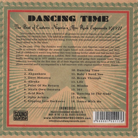 The Funkees - Dancing Time: The Best Of East Nigeria's Afro Rock Exponents 1973-77