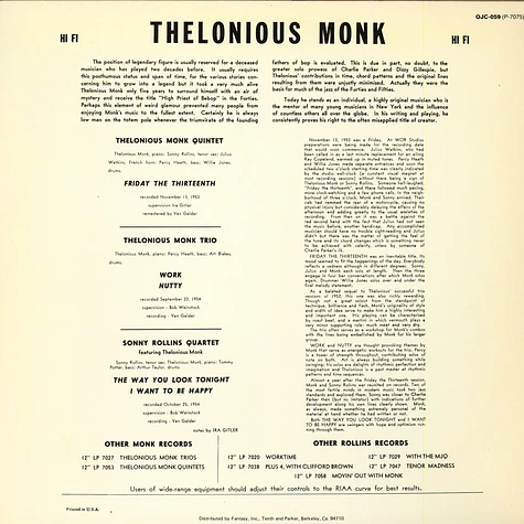 Thelonious Monk / Sonny Rollins - Thelonious Monk / Sonny Rollins