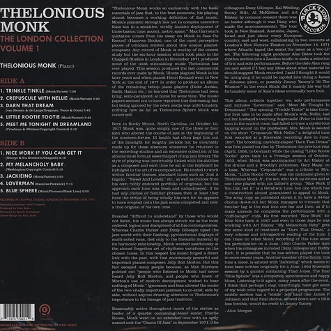 Thelonious Monk - The London Collection Volume 1