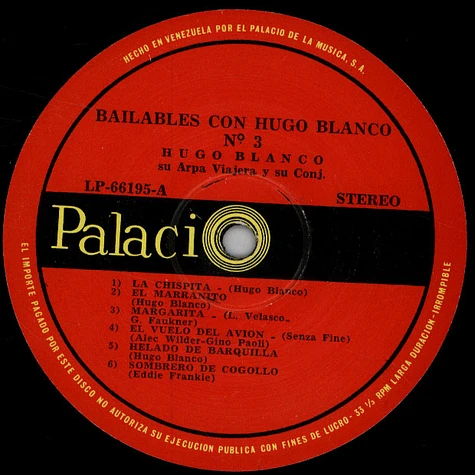 Hugo Blanco Y Su Conjunto - Bailables No 3 - La Chispita